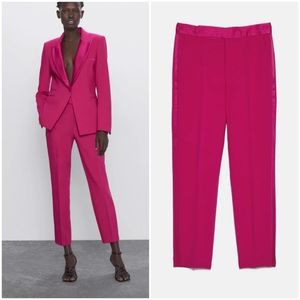 Zara Stripe Tuxedo Mid-Rise Pants Sz L